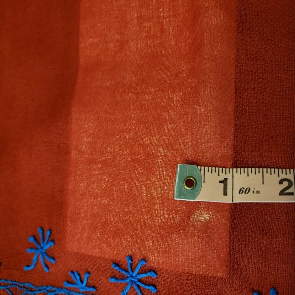 🧚HOST PICK🧚Nanette Lepore Silk and Wool Wrap/Scarf in Crimson and Imperial EUC - Picture 13 of 14